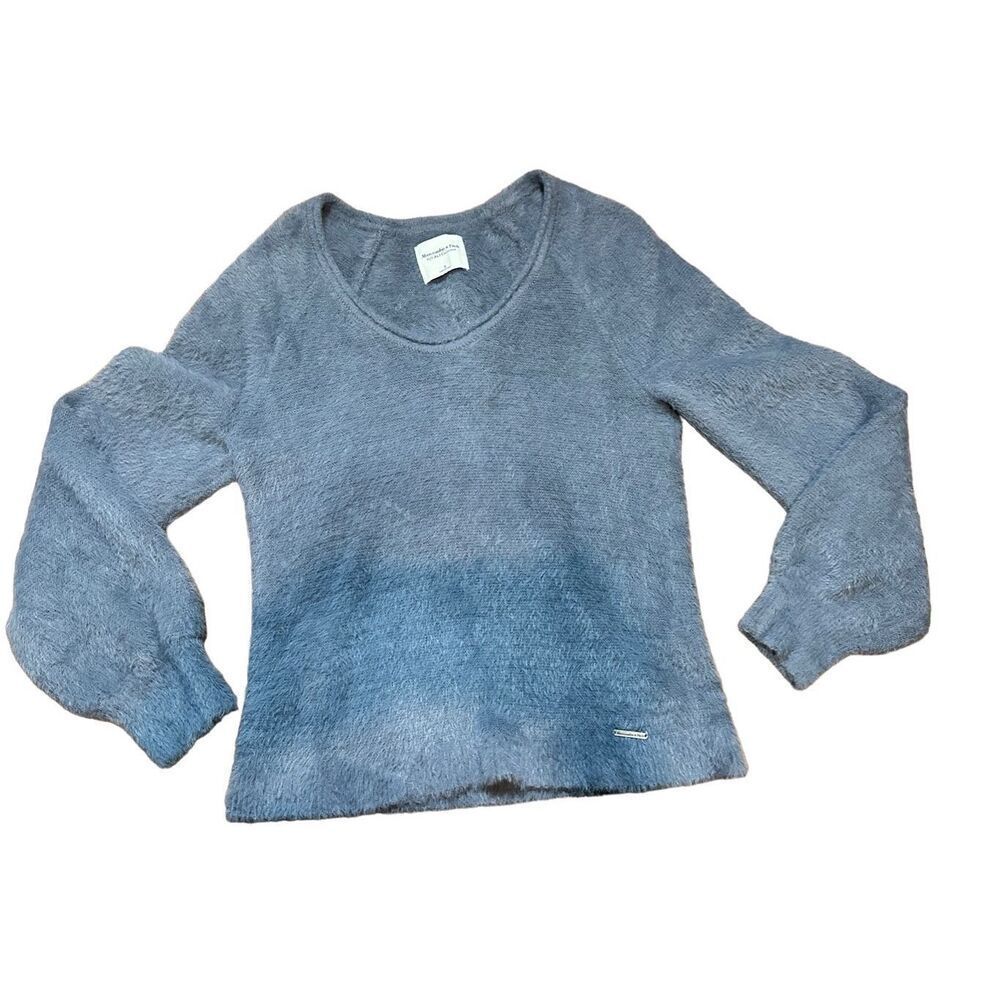Abercrombie & Fitch Soft Collection Periwinkle blue fuzzy super soft sweater sz